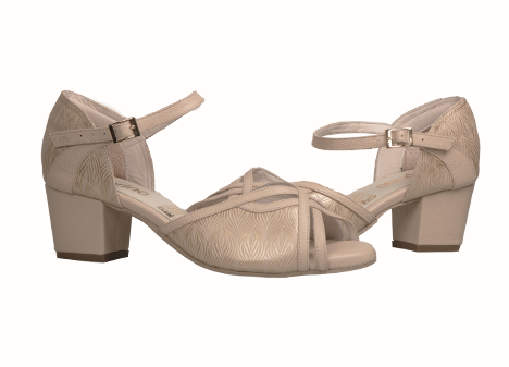 Sandalia para mujer en Cuero color BEIGE, referencia ZR40