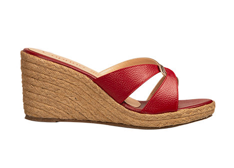Sandalia para mujer en Cuero color ROJO, referencia ZG14