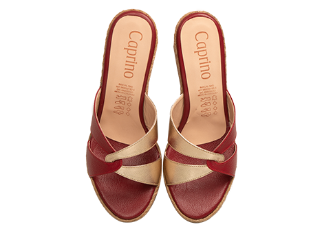 Sandalia para mujer en Cuero color ROJO, referencia ZG14