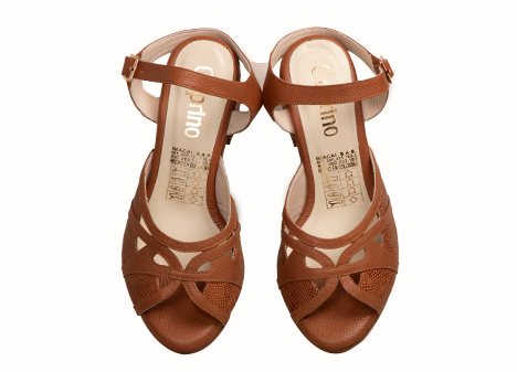 Tacones para mujer en Cuero color MIEL, referencia ZR39