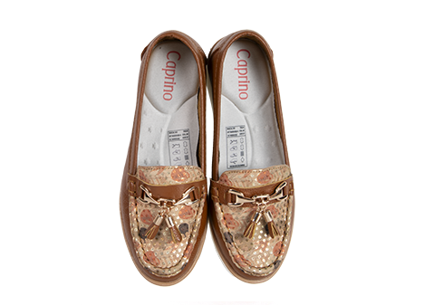 Mocasín para mujer en Cuero color MIEL, referencia ZS40