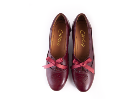 Tacones para mujer en Cuero color VINOTINTO, referencia Q580CRNE