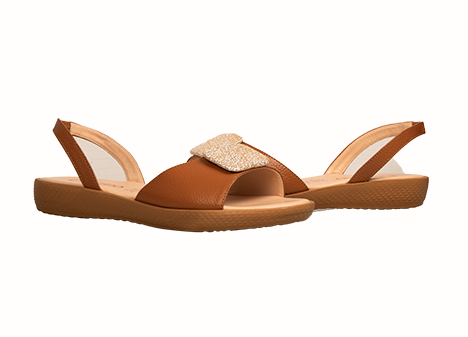 Sandalia para mujer en Cuero color MIEL, referencia ZG09CONE