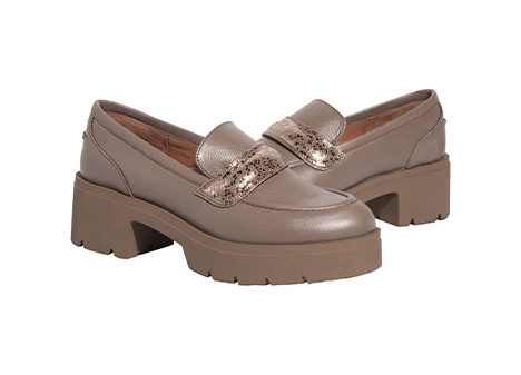 Mocasín para mujer en Cuero color TAUPE, referencia FR2K