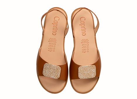Sandalia para mujer en Cuero color MIEL, referencia ZG09CONE
