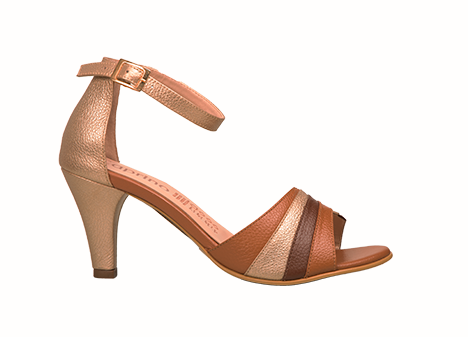 Sandalia para mujer en Cuero color MIEL, referencia ZG13