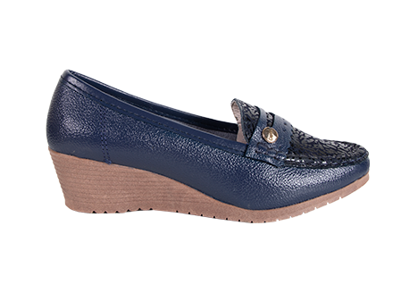 Mocasín para mujer en Cuero color AZUL, referencia ZS35