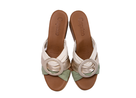 Sandalia para mujer en Cuero color OCRE, referencia ZN06