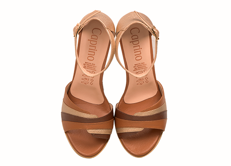 Sandalia para mujer en Cuero color MIEL, referencia ZG13