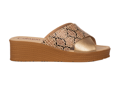 Sandalia para mujer en Cuero color BRONCE, referencia ZF02