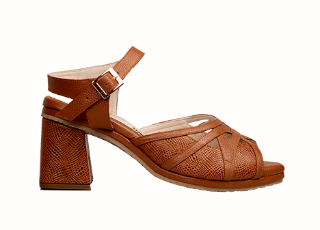 Tacones para mujer en Cuero color MIEL, referencia ZR39