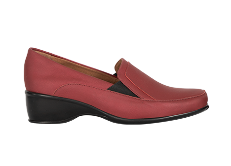 Mocasín para mujer en Cuero color VINOTINTO, referencia RS21