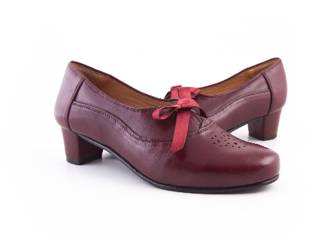 Tacones para mujer en Cuero color VINOTINTO, referencia Q580CRNE