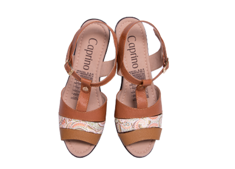 Sandalia para mujer en Cuero color MIEL, referencia ZY24