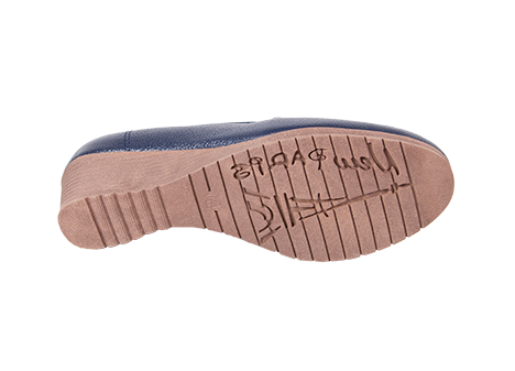Mocasín para mujer en Cuero color AZUL, referencia ZS35