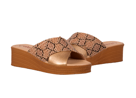 Sandalia para mujer en Cuero color BRONCE, referencia ZF02
