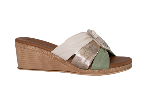 Sandalia para mujer en Cuero color OCRE, referencia ZN06