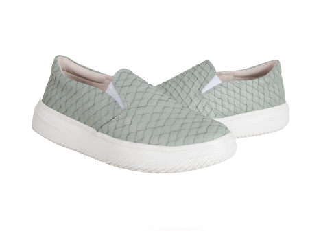 Mocasín para mujer en Cuero color VERDE, referencia ZS38