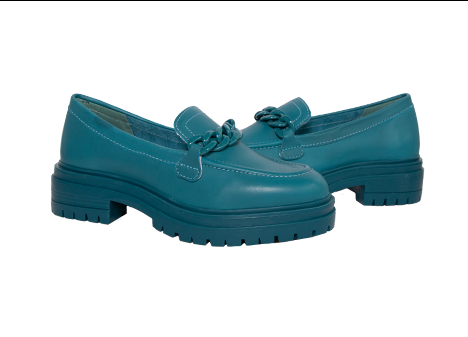 Mocasín para mujer en Cuero color AZUL, referencia ZCM7